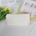 Weißes Leinwand-Mäppchen mit Reißverschluss, minimalistische DIY-Aufbewahrungstasche. - 16oz Reine Baumwolle / Milchweiß
