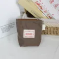 Nylon grid mini coin purse zipper pouch portable lipstick storage bag for women daily use - S / Brown