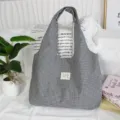 Casual black and white gingham tote bag, large capacity daily commuting shoulder bag. - 43*9*52cm / Black Check