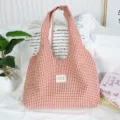 Red white gingham tote bag casual sweet shoulder shopper bag large capacity daily commuting bag - 43*9*52cm / Red and Yellow Gingham