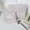 Chic trousse de maquillage léopard rose, pochette esthétique vintage et organiseur portable. - Ensemble deux pièces / Ensemble Rose Léopard