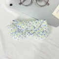 Blumiges gestepptes Brillenetui tragbare Aufbewahrungstasche niedliche Schutzhuelle - 17*8cm / Hellblau Blume