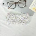 Koreanischer Stil frisches Blumenstoff Brillenetui tragbare schützende Aufbewahrungstasche süß. - 17*8cm / Hellviolettes Blumenmuster