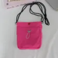 Rosa Nylon Mini Umhängetasche, lässige Handytasche mit verstellbarem Riemen für Damen - 15*4*18.5cm / Rosé