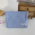 Borsa per trucco a quadri blu e bianco stile coreano pochette da viaggio per articoli - 27*5*18cm / Blu Notte a Quadri