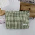 Borsa cosmetica a quadri verde minimalista coreana, custodia da viaggio portatile. - 27*5*18cm / Quadri Verdi