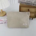 Borsa cosmetica a quadri, graziosa borsa da trucco da viaggio con chiusura lampo, organizer. - 27*5*18cm / Quadri Kaki