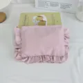 Koreanischer Stil Rüschen plissierte Kosmetiktasche rosa Nylon wasserdichte Reise Aufbewahrung - Rosa