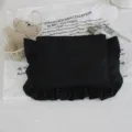 Koreanischer Ins-Stil schwarze Rüschen Kosmetiktasche wasserdicht Nylon Reise Kulturtasche - Schwarz
