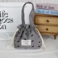 Sac à main fourre-tout en toile grise avec joli nœud, sac de rangement portable pour tous. - Noeud Gris Foncé