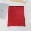 Red quilted heart tablet sleeve soft cute iPad laptop storage pouch aesthetic inner bag - Wine Red Quilted Heart Style