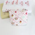 Cute quilted cartoon cosmetic bag, soft girl style zipper storage pouch for daily use. - Cartoon Print / Dessert Rabbit