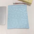 Light blue quilted tablet sleeve fluffy cute ipad notebook storage bag cute floral design - Blue Quilted Heart Style