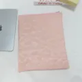 Pink quilted tablet sleeve cute soft ipad storage pouch aesthetic laptop protective case - Pink Polyester Floral Style