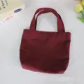 Solid color nylon mini handbag lightweight casual tote bag practical portable bento bag - 21*6*27cm / Burgundy