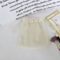 Beige mesh drawstring bag for jewelry and cosmetics storage, portable gift candy packaging. - 2mm Small Grid