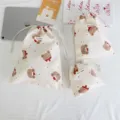 Bolsa de almacenamiento con cordón de lona de oso navideño lindo, juego de 3, organizador portátil. - Juego de 3 Piezas