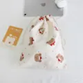 Bolsa de almacenamiento con cordón de oso navideño estilo coreano, gran capacidad. - 30x25cm / Almacenamiento Oso Grande