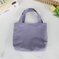 Solid color nylon small handbag mini lightweight tote bag portable bento storage bag stylish - 21*6*27cm / Purple