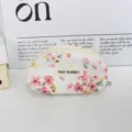 Cute floral shell cosmetic bag portable coin purse zipper pouch mini makeup storage organizer - Pink Floral