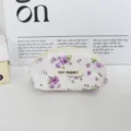 Cute floral shell cosmetic bag portable zipper pouch fresh makeup organizer for daily use. - Purple Floral