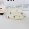 Mini canvas coin pouch with colorful polka dots, portable zipper cosmetic makeup storage bag. - Colorful Polka Dots