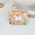 Vintage floral jacquard cosmetic bag portable canvas makeup storage pouch with zipper. - Lipstick Pouch / Abundant Flowers