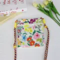 Blumen-Leinen-Umhängetasche für Damen, süße Studenten-Minischultertasche mit verstellbarem Gurt. - Frühlingsgarten Floral