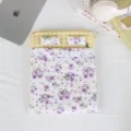 Cute bed shaped quilted laptop sleeve, soft anti-shock tablet inner bag with floral design. - Purple Floral