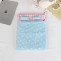 Cute bed design quilted tablet sleeve, soft shockproof laptop bag with heart pattern. - Blue with White Heart