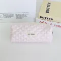 Trousse matelassée à carreaux roses, joli sac cosmétique et pochette de papeterie portable. - 19x6x7cm / Carreaux Rose Clair