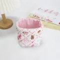 Panier de rangement en tissu matelassé mignon, organisateur de bureau pour cosmétiques et petits - Lapin dessert