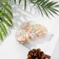 Bunte Acetat Monstera Blatt Haarklammer, elegante frische Haaraccessoires für Damen. - Regenbogen