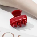 Mini rode haarklem glanzende afwerking kleine haarclip voor dagelijkse kapsels en pony - Rood