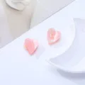 Molletta per capelli cuore in acetato rosa, mini fermaglio carino per donne e ragazze. - Rosa