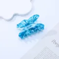Molletta per capelli farfalla in acetato blu, fermaglio cavo retrò elegante per acconciatura donna. - lastra in acetato / Farfalla Blu