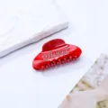 Retro Rote Acetat Strass Buchstaben Haarklammer Elegante Damen Haarstyling Zubehör - Rot