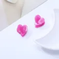 Mollette per capelli cuore glitter rosa mini accessori dolci in acetato per donne - Rosso rosa