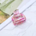 Rosa marmorierte Haarklammer, stilvolle Acryl Haarkralle für Damen Sommer süße Haarschmuck - Rosa