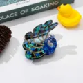 Pfau Acetat Haarklammer Einzigartige Tier Haarspange Strass Haifischklammer für Damen - Blau