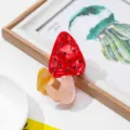 Süße Pilz Haarklammer mit Strass, Acetat Haifisch Clip für Frauen und Mädchen Frisuren. - Rot