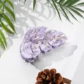 Lila Acetat Blatt Haarklammer, elegante Haarkralle fuer Damen taegliches Haarstyling Accessoire. - Hellviolett