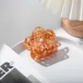 Elegante Azetat Blumen Haarklammer im koreanischen Ins-Stil mit Perle, rutschfestes Haaraccessoire. - Orange
