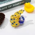 Süße Pfau Acetat Haarklammer mit Strass Details, elegantes Tier Haarschmuck Accessoire. - Gold