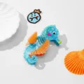 Süße Seepferdchen Acetat Haarklammer für Damen, blau marmoriertes Design mit orangen Flossen Alltag. - Glänzendes Seepferdchen Blau