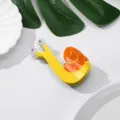 Gelbe Schnecken Haarspange, süße Acetat Haarklammer für Damen und stilvolle Alltagsfrisuren. - Orange