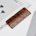 Klassischer Schildpatt-Haarkamm mit breiten Zähnen für antistatisches Entwirren und Styling. - Dunkelbraun