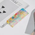 Bunter Acetat Haarkamm Vintage antistatisches breites Zahn Haarstyling Werkzeug fuer Damen - Regenbogen