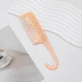 Home wide tooth hook hair comb anti static styling comb mini portable hair massage comb - Yellow Plaid