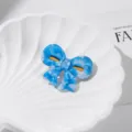 Blaue Acetat Schleife Haarklammer für Damen, elegante Entenschnabel Haarnadel Alltag. - Blau